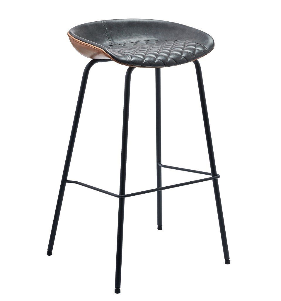 Taburete MISSOURI, metal, similpiel cuero MARR�N y negro