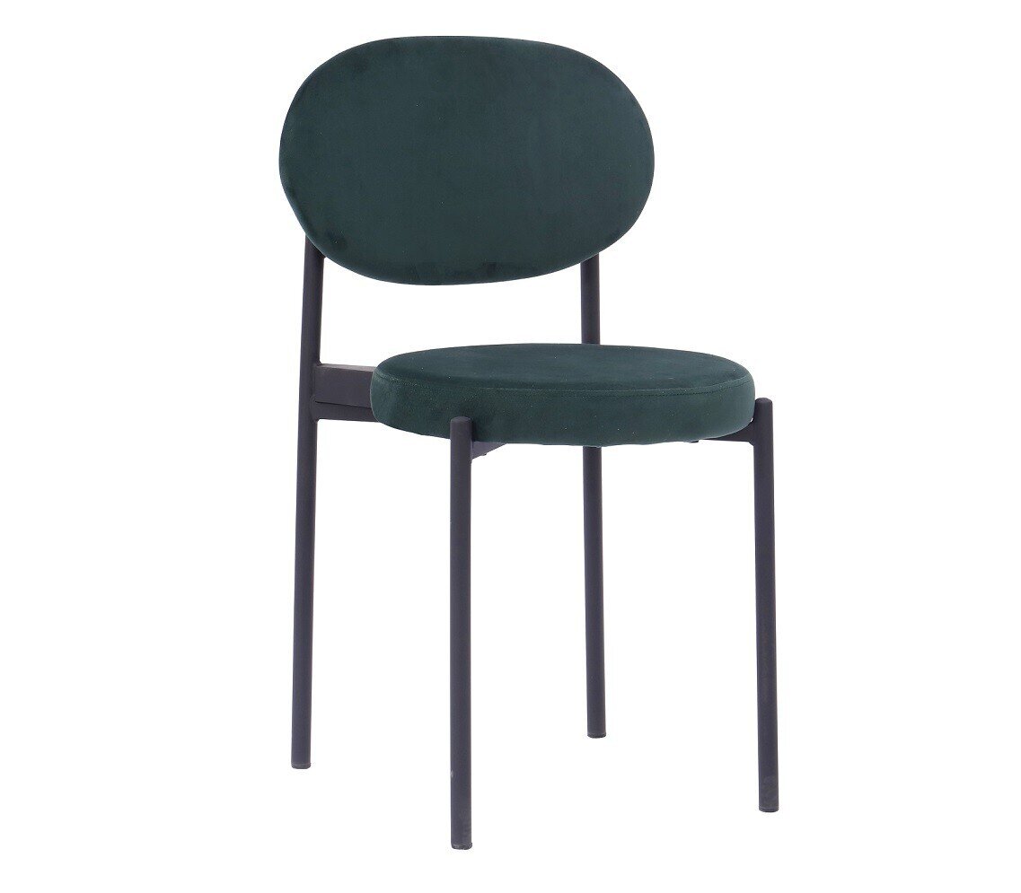Silla KEOPS, metal, tapizado velvet verde oscuro