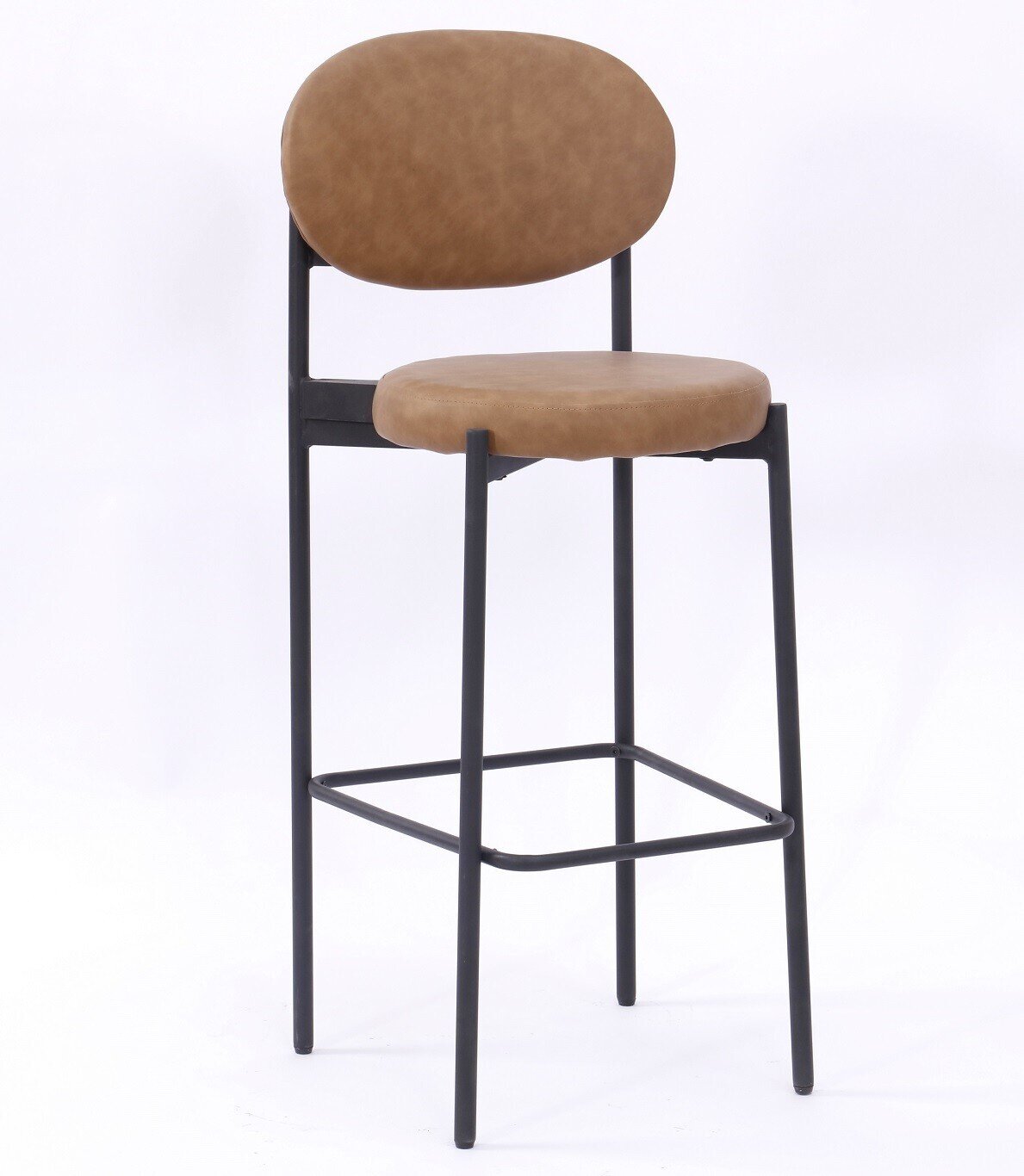 Taburete KEOPS, metal, tapizado similpiel MARR�N claro Taburete KEOPS, metal, tapizado similpiel MARR�N claro