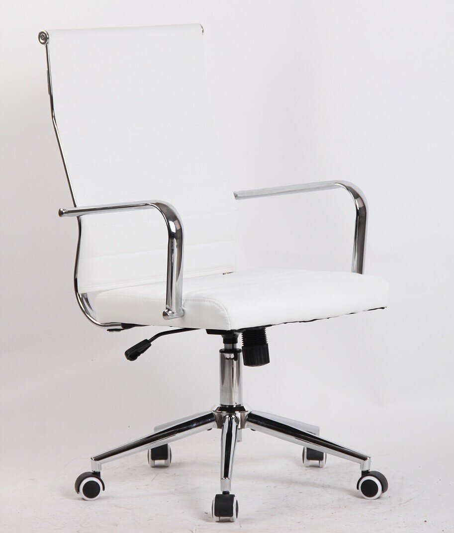 Sill�n de oficina IOWA, alto, gas, basculante, similpiel blanca