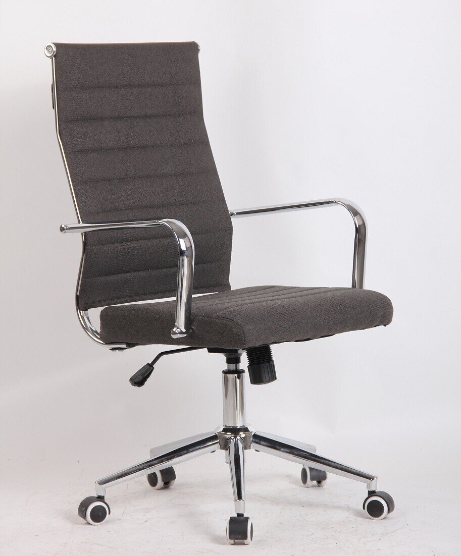 Sill�n de oficina IOWA, alto, gas, basculante, tejido gris oscuro