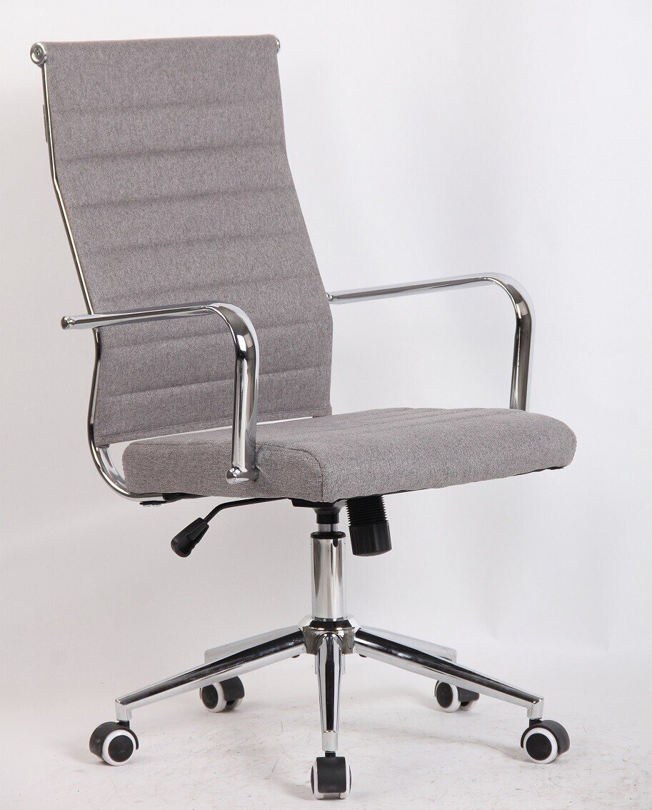 Sill�n de oficina IOWA, alto, gas, basculante, tejido gris claro