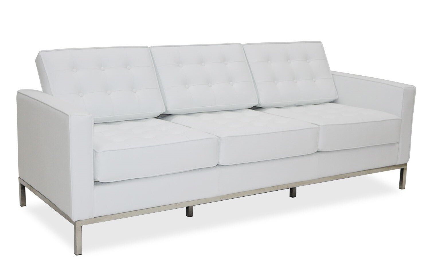 Sof� FLOR (T), 3 plazas, similpiel blanca