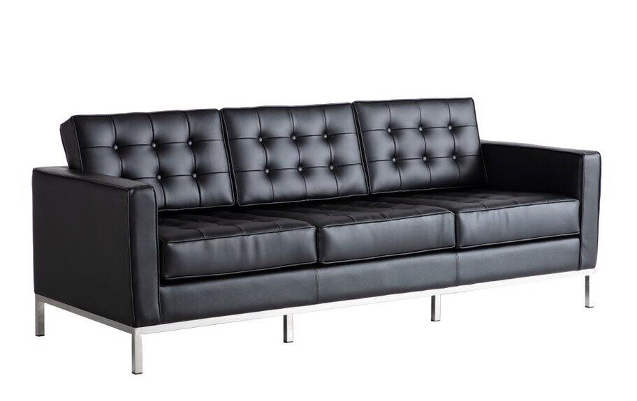 Sof� FLOR (T), 3 plazas, similpiel negra