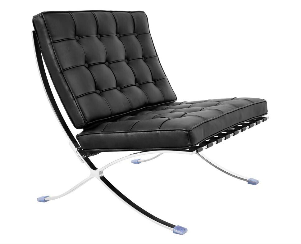 Silla BARNA (T), dise�o, acero inoxidable, piel top negra