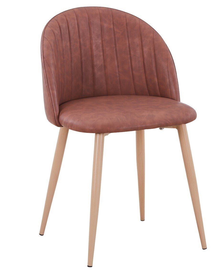 Silla VELVET NEW, patas met�licas, similpiel vintage cuero 3-2