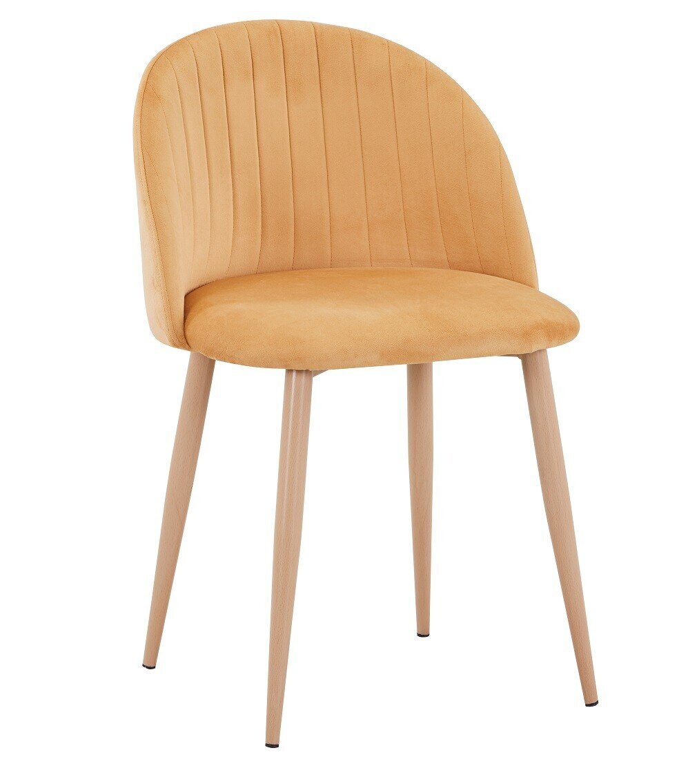 Silla VELVET NEW, patas met�licas, terciopelo amarillo mostaza 42