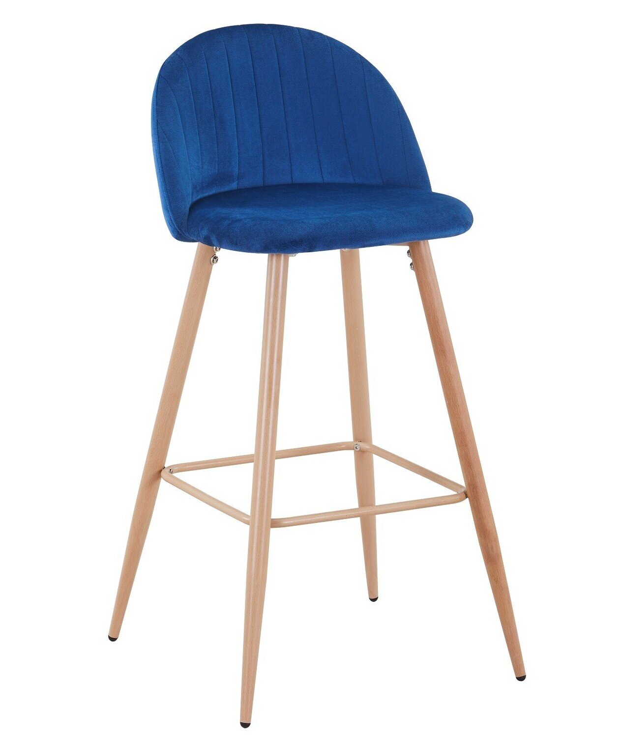 Taburete VELVET NEW, patas met�licas, terciopelo azul 64