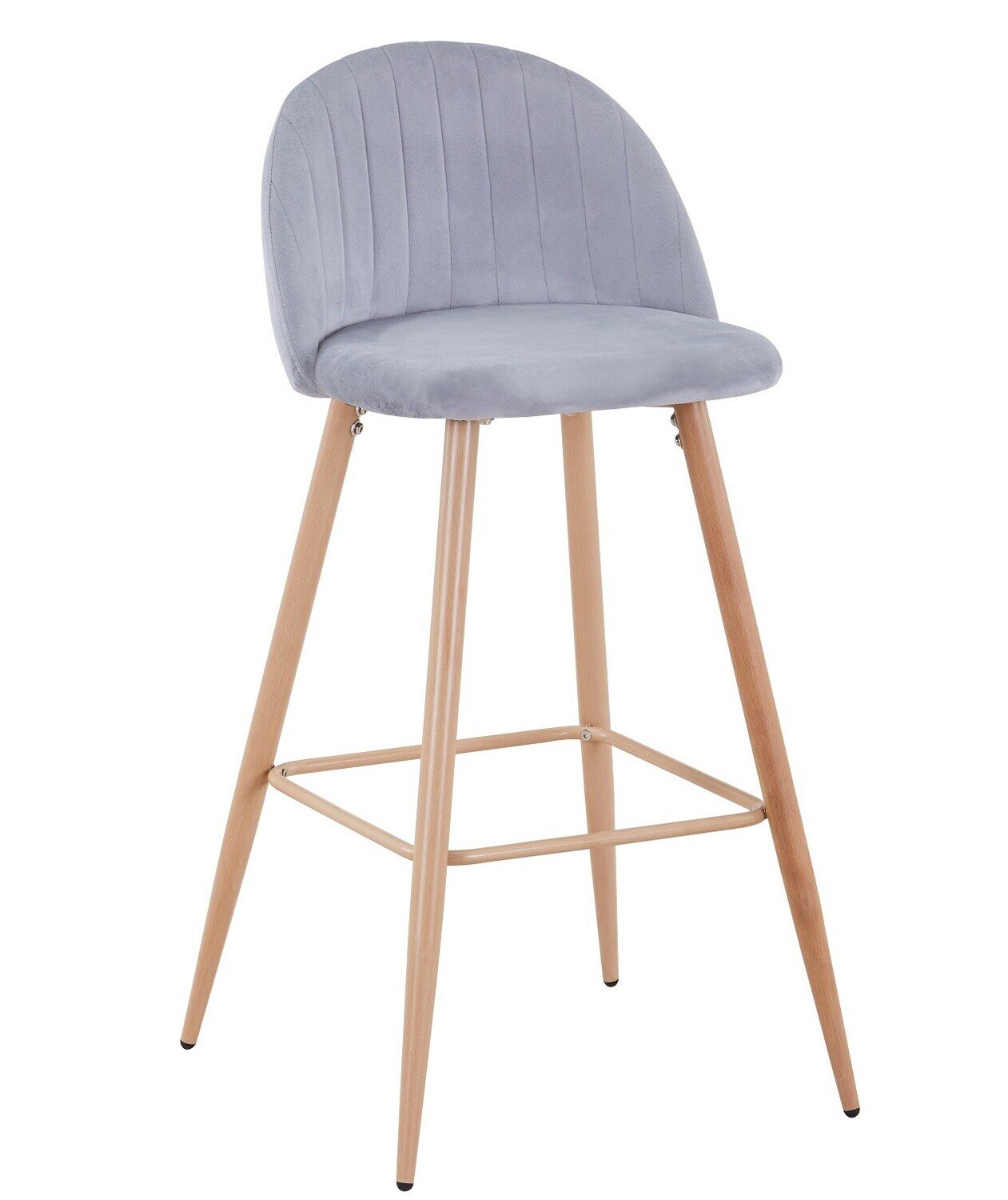 Taburete VELVET NEW, patas met�licas, terciopelo gris 19 Taburete VELVET NEW, patas met�licas, terciopelo gris 19