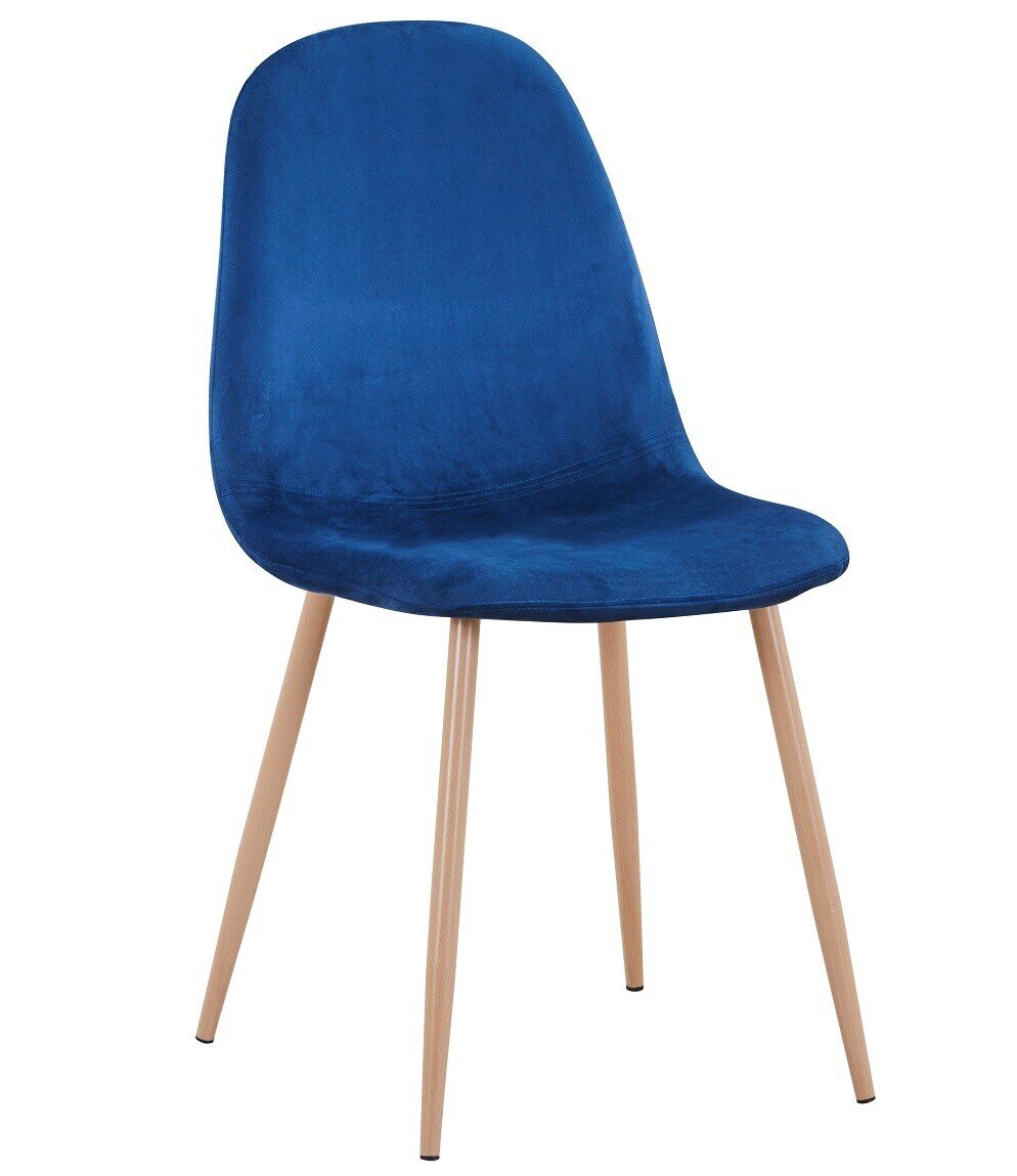 Silla EPOQUE NEW, patas met�licas, terciopelo azul 64