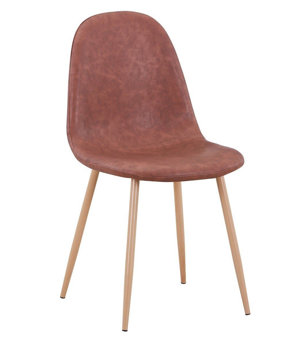 Silla EPOQUE NEW, patas met�licas, similpiel vintage cuero 3-2