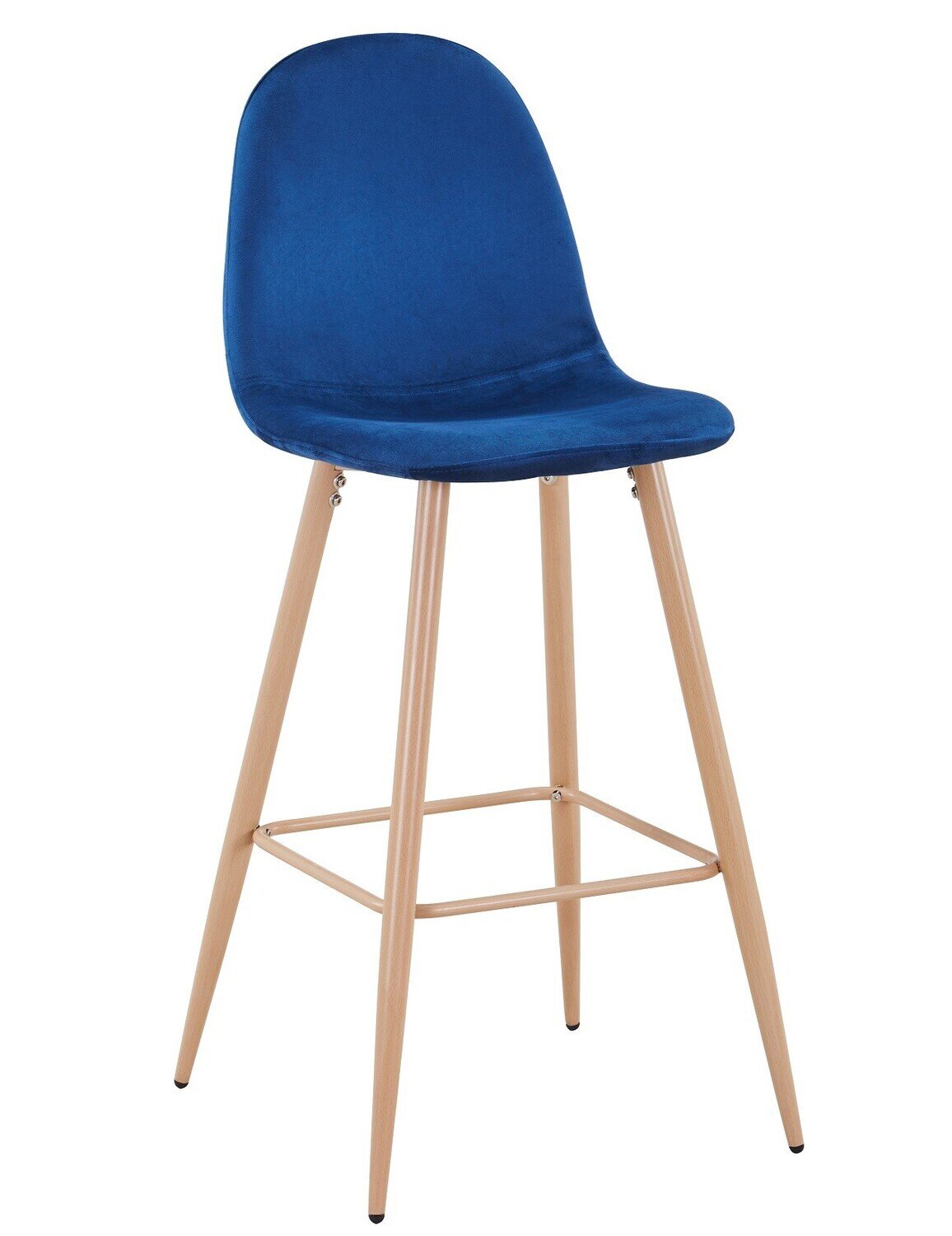 Taburete EPOQUE NEW, patas met�licas, terciopelo azul 64