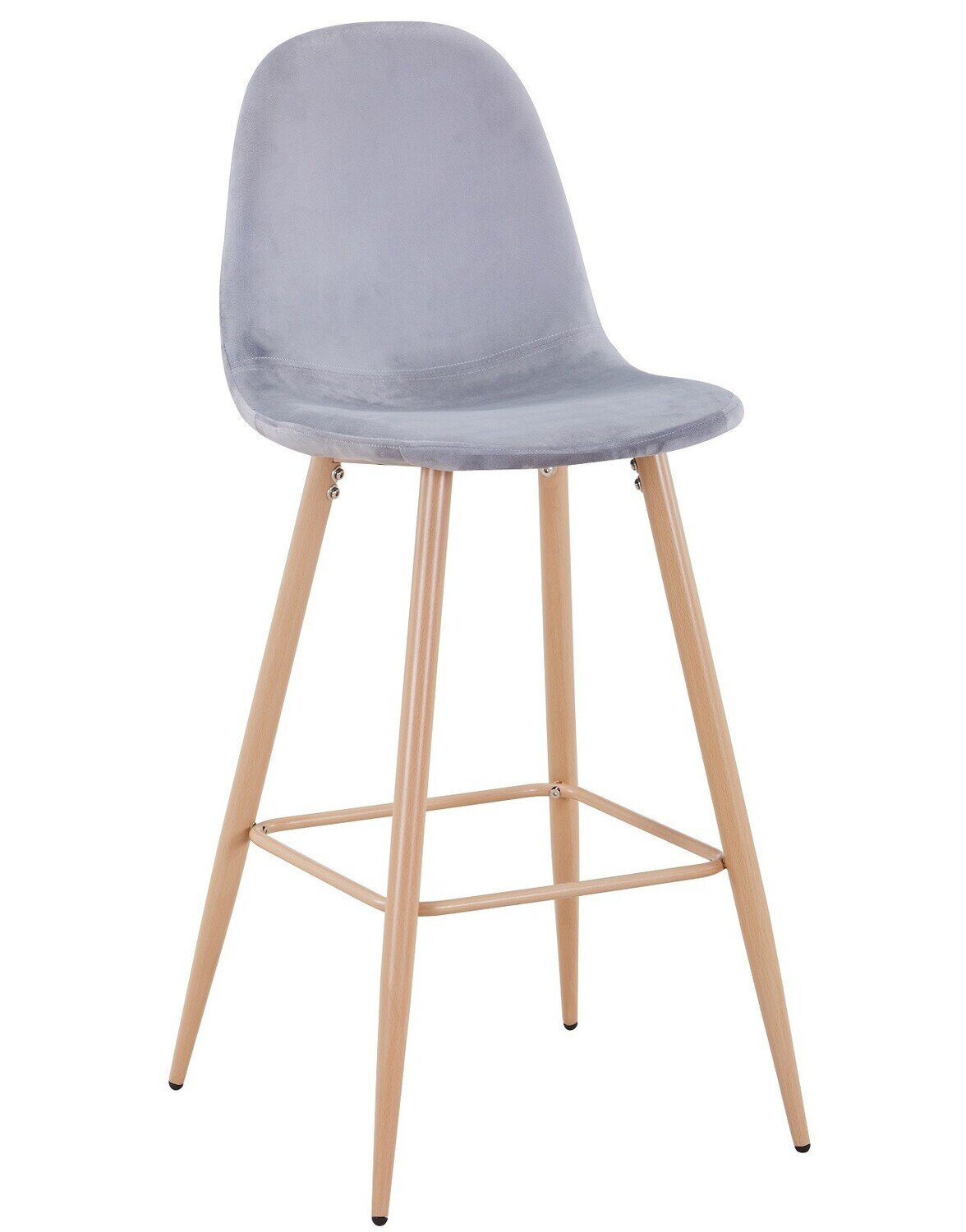 Taburete EPOQUE NEW, patas met�licas, terciopelo gris 19