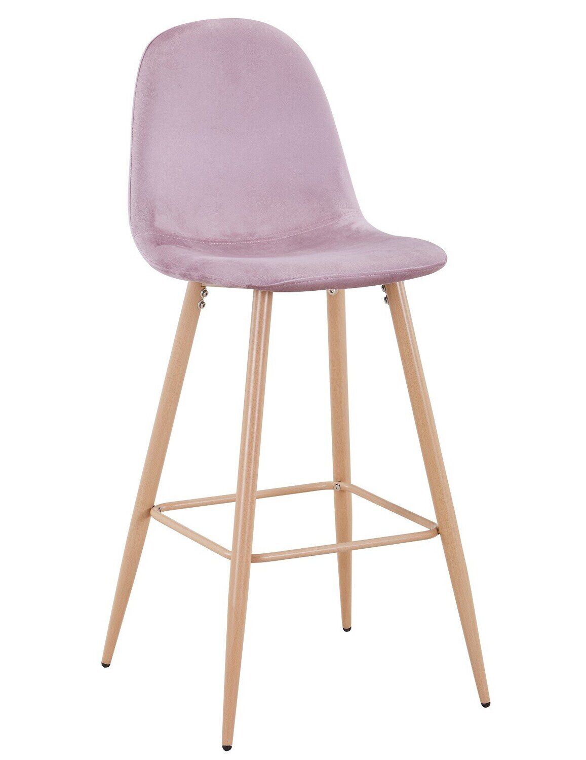 Taburete EPOQUE NEW, patas met�licas, terciopelo rosa 25