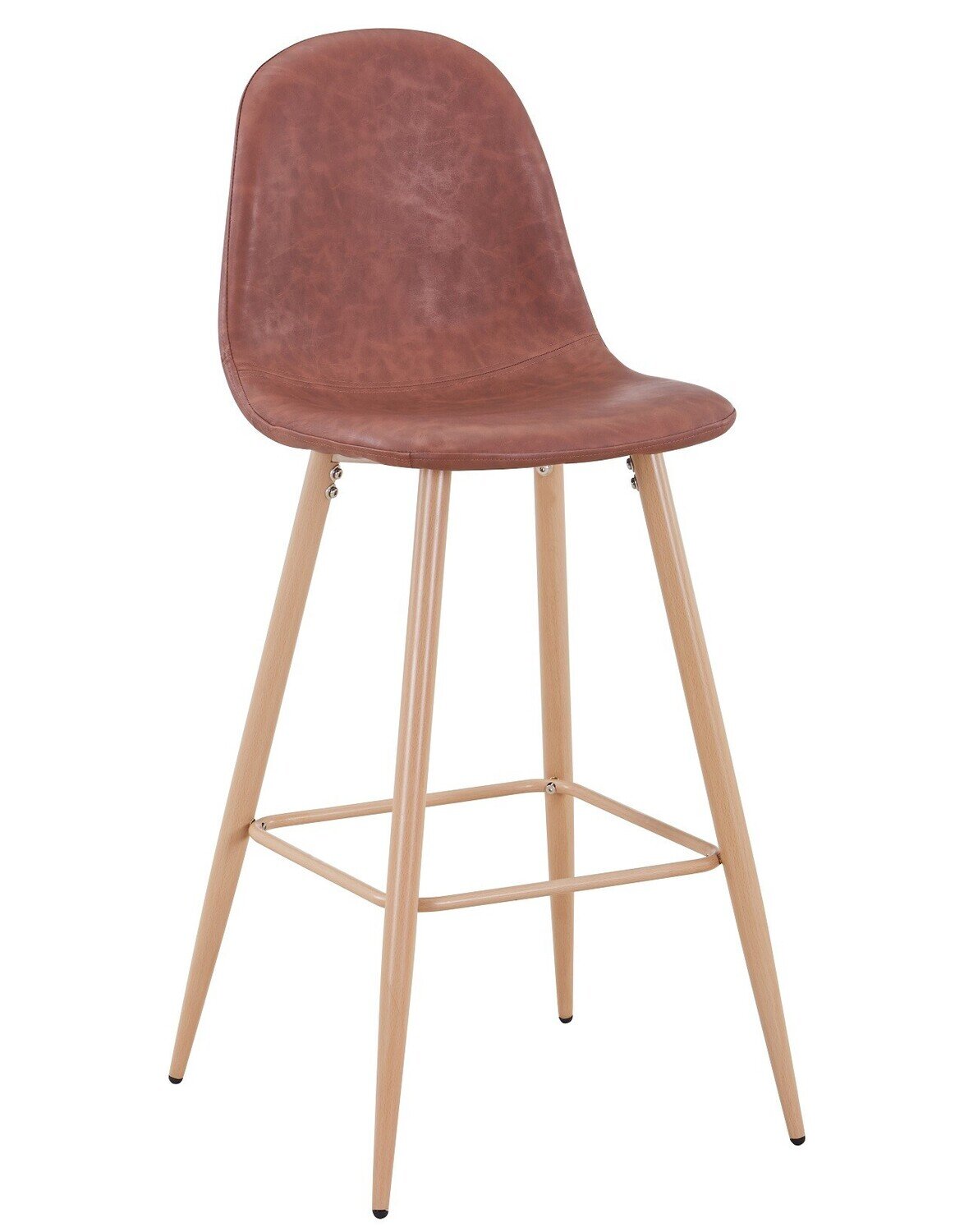 Taburete EPOQUE NEW, patas met�licas, similpiel vintage cuero 3-2