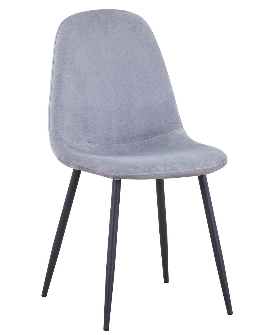Silla OLSEN NEW, patas met�licas, terciopelo gris 19