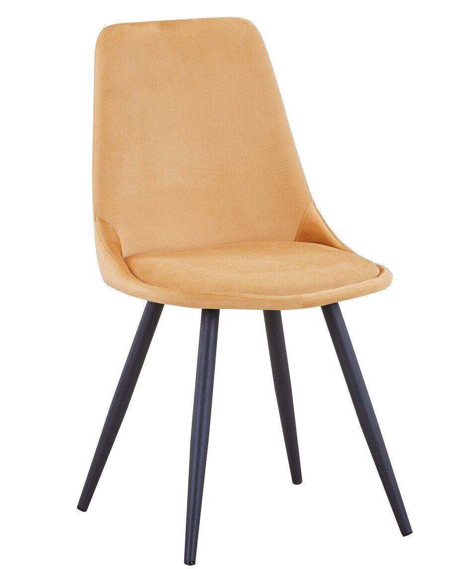 Silla OLD BLACK NEW, patas met�licas, terciopelo amarillo mostaza 42