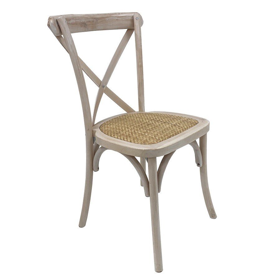 Silla CROSS, apilable, madera de haya, blanco vintage, asiento de Rat�n Silla CROSS, apilable, madera de haya, blanco vintage, asiento de Rat�n