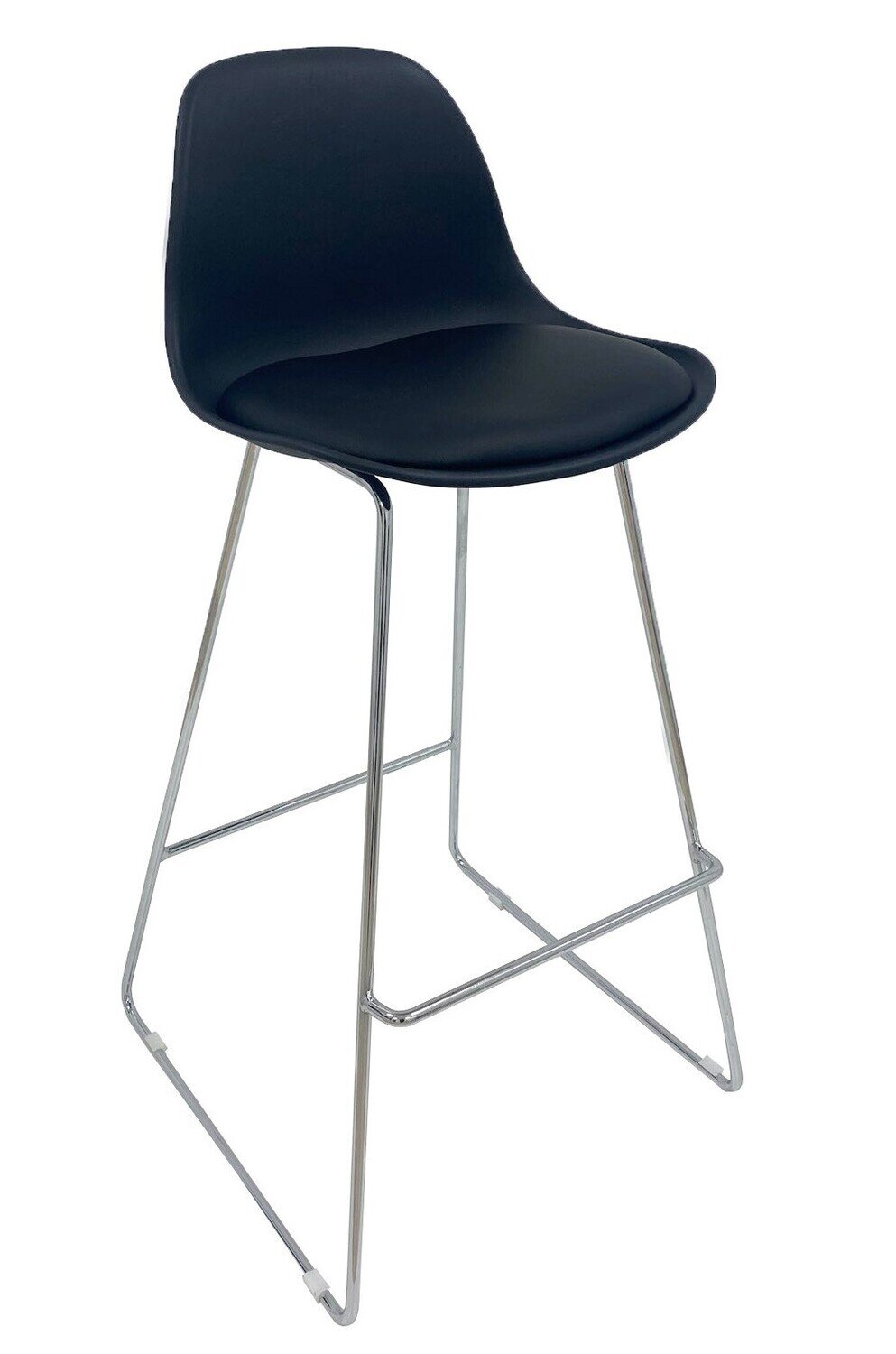 Taburete TOWER FINN, cromado, carcasa y tapizado negro Taburete TOWER FINN, cromado, carcasa y tapizado negro