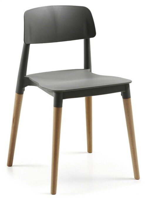 Silla CROSCAT (TO), madera, polipropileno gris oscuro Silla CROSCAT (TO), madera, polipropileno gris oscuro
