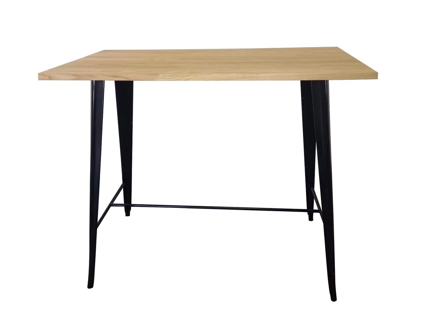 Mesa TOL, alta, acero, negra, madera, 120x60 cms