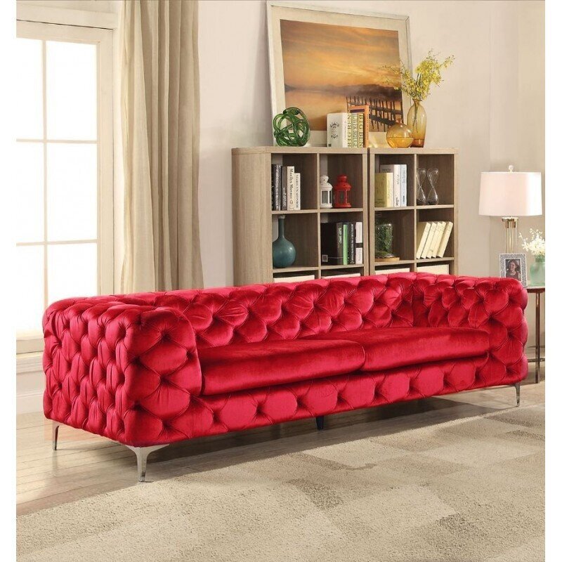 Sof� CHESTER ROYAL, 3 plazas, terciopelo rojo vino