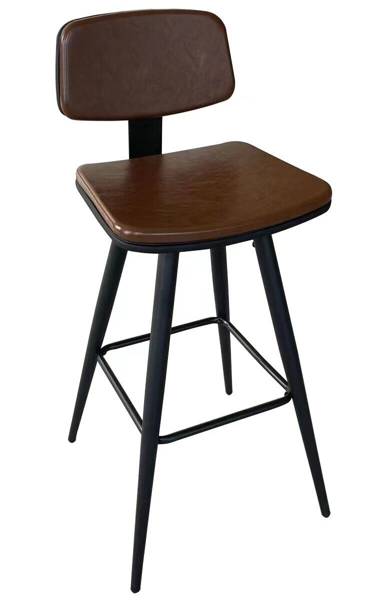 Taburete FASHION, metal, tapizado similpiel MARR�N vintage Taburete FASHION, metal, tapizado similpiel MARR�N vintage