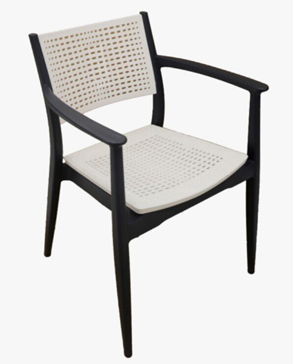 Sill�n MILTON, apilable, polipropileno antracita y blanco