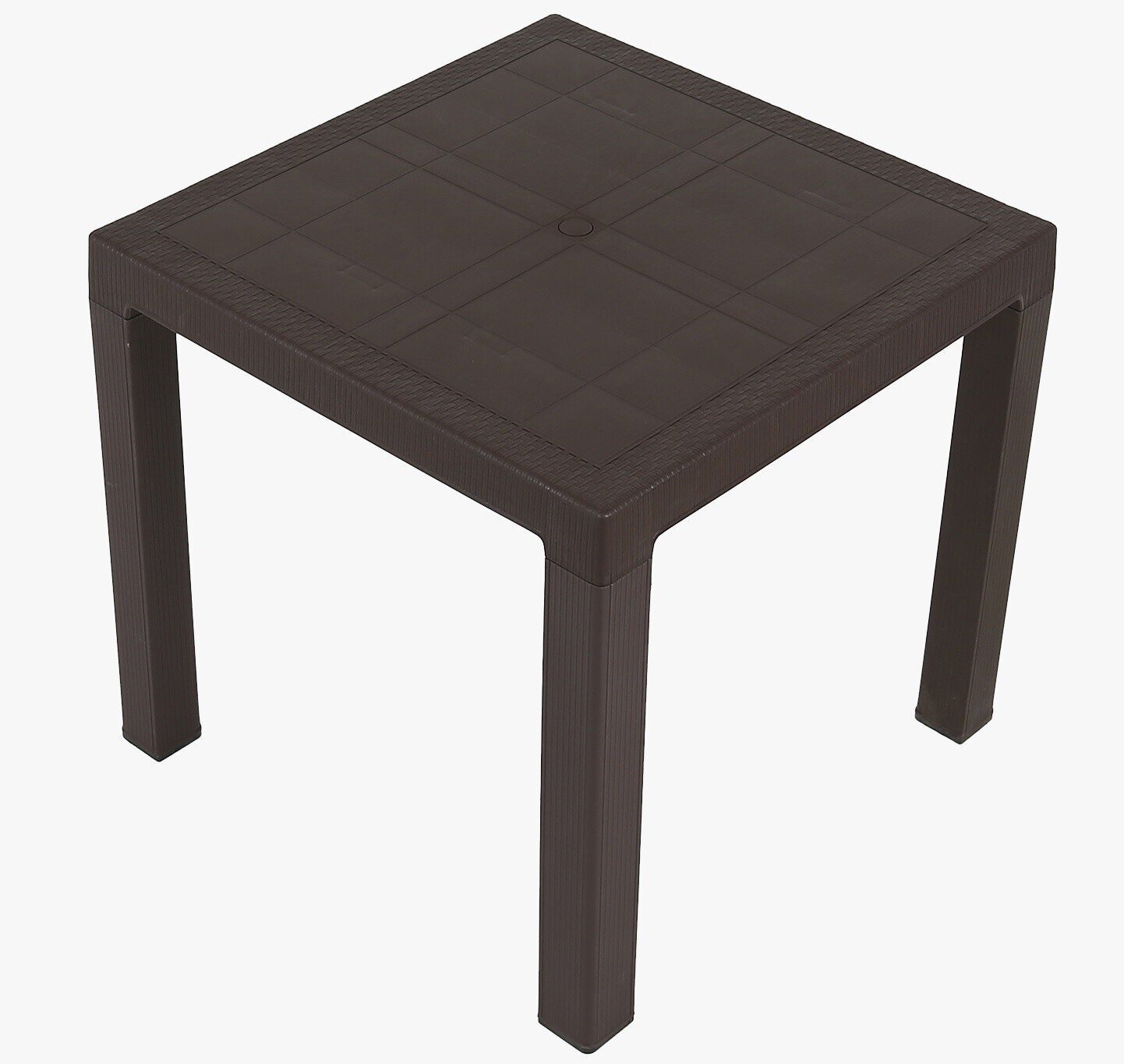 Mesa LIDIA, polipropileno MARR�N chocolate, 80 x 80 cms