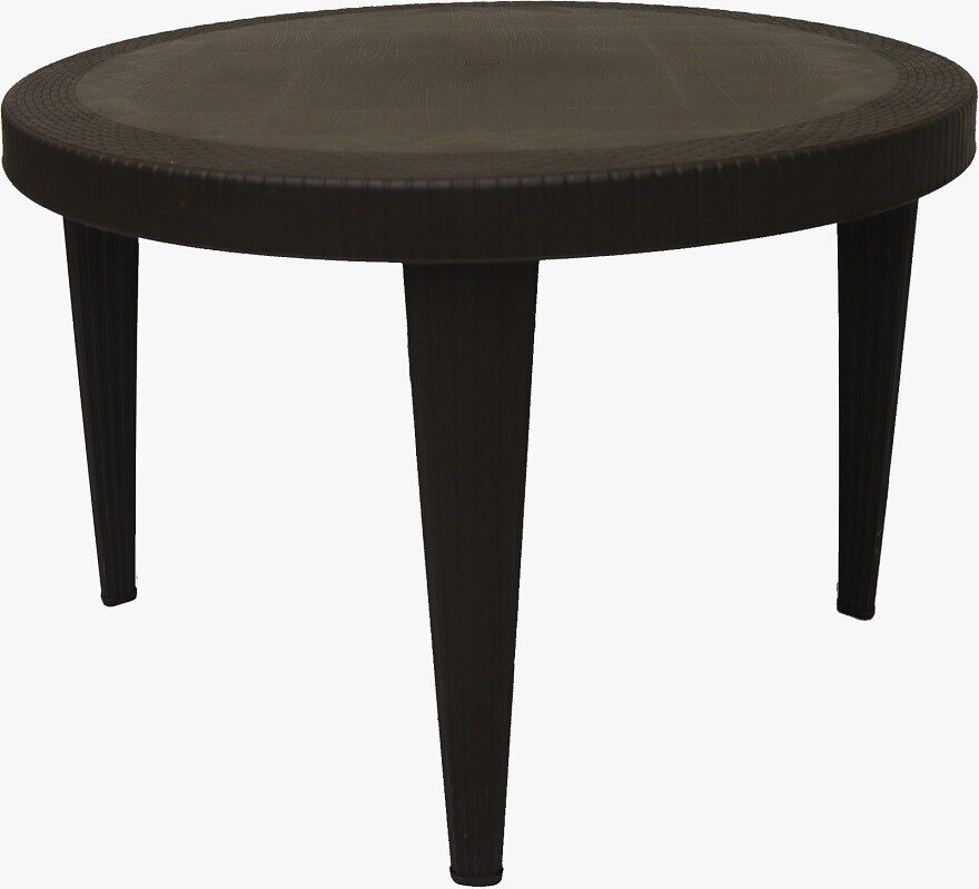 Mesa KATIA, polipropileno MARR�N chocolate, 110 cms de di�metro Mesa KATIA, polipropileno MARR�N chocolate, 110 cms de di�metro