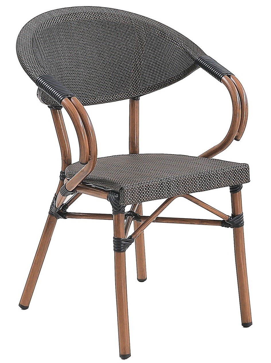 Sill�n NERJA, apilable, aluminio, teslin MARR�N