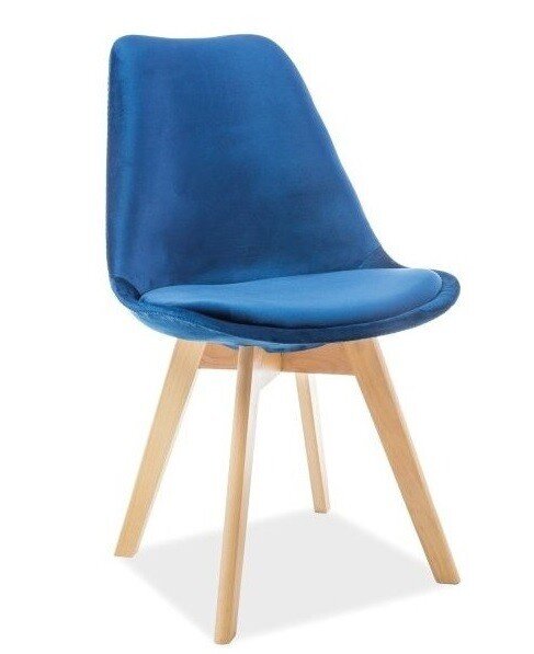 Silla TORRE VELVET, madera, carcasa y coj�n velvet azul
