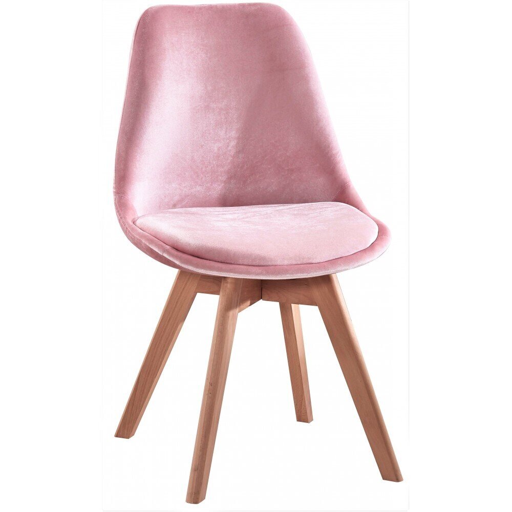 Silla TORRE VELVET, madera, carcasa y coj�n velvet rosa