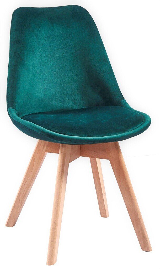 Silla TORRE VELVET, madera, carcasa y coj�n velvet verde oscuro