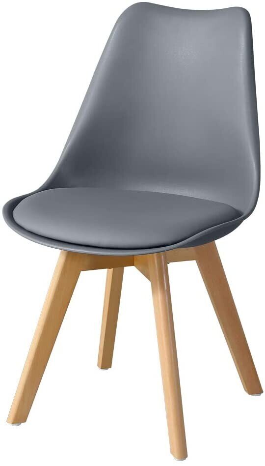 Silla TORRE 4P ( SU ), madera, polipropileno y coj�n gris oscuro