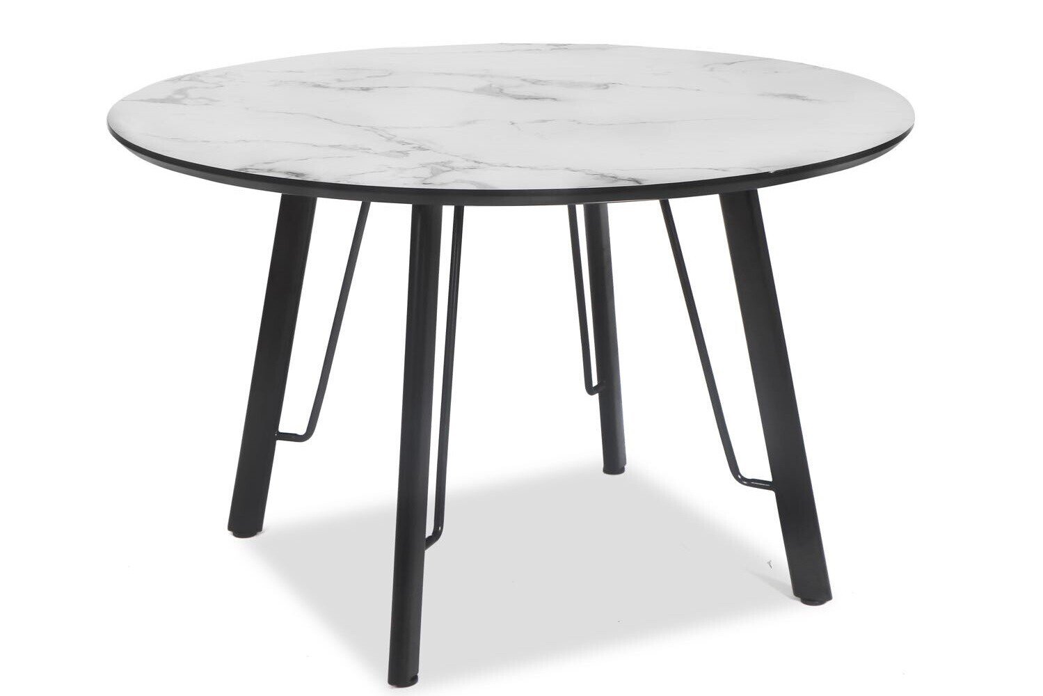 Mesa BIAGIO, metal, tapa DM imitaci�n M�RMOL, 120 cms de di�metro