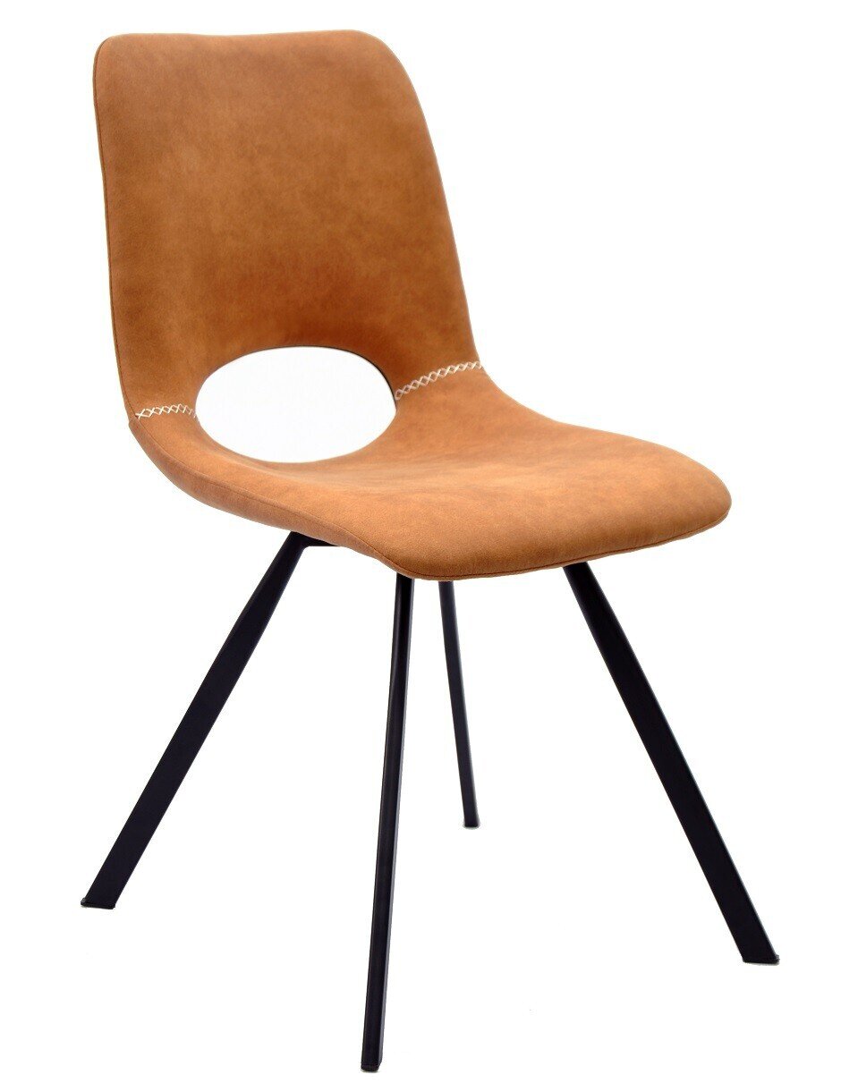 Silla ANTIBES NEW, metal, similpiel MARR�N claro