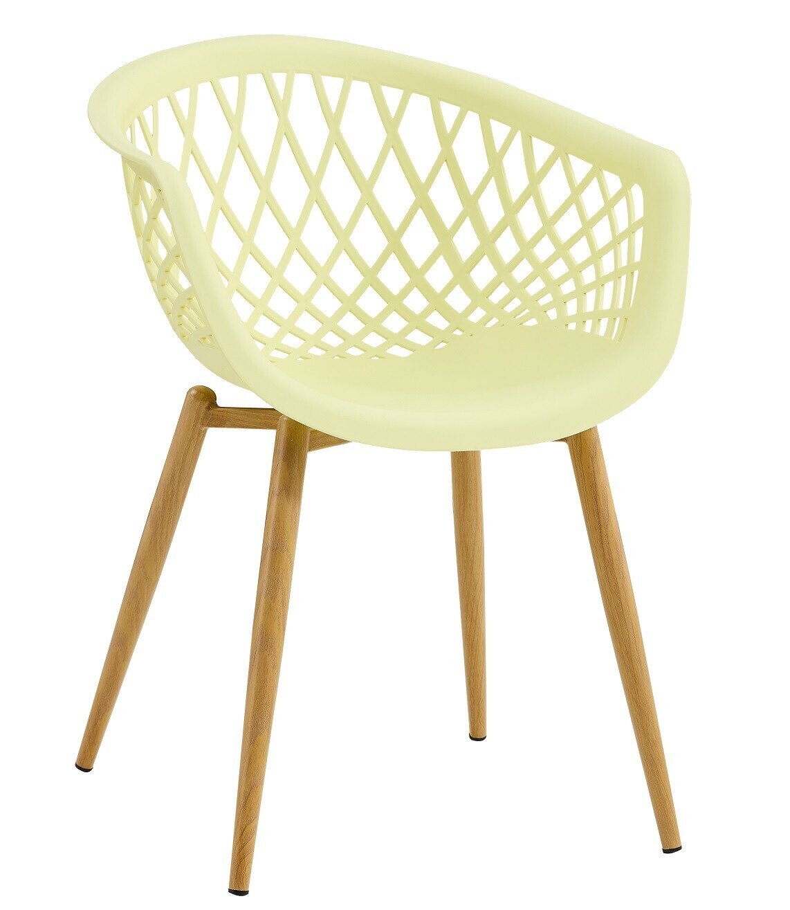 Sill�n STRAUSS, metal, polipropileno amarillo pastel