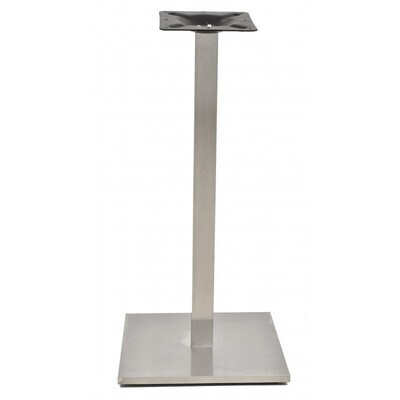Mesa IPANEMA, alta, acero inoxidable, base de 110 cms y tapa 60 x 60 cms. Color a elegir, Tableros de 60x60 cms: WERZALIT SM - NEGRO 55