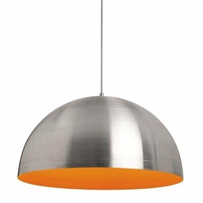 L�mpara LUCY, colgante, pantalla aluminio interior naranja