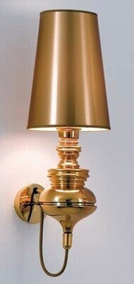 L�mpara LOUVRE, aplique de pared, dorado, pantalla dorada