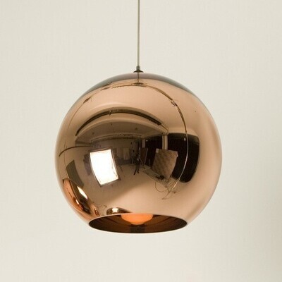 L�mpara HUGO, colgante, cristal, color cobre, 25 cms de di�metro