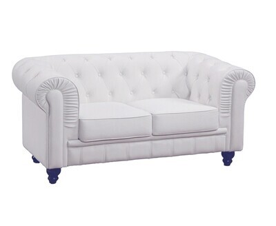 Sof� CHESTER, 2 plazas, similpiel blanca