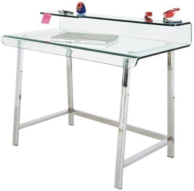 Mesa ASTER, acero inoxidable, cristal, 110 x 56 cms
