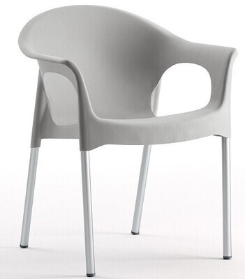 Sill�n NILO, aluminio, apilable, polipropileno gris*