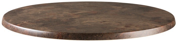 Tablero de mesa Werzalit Alemania, MARR�N �XIDO 223, 70 cms de di�metro*.