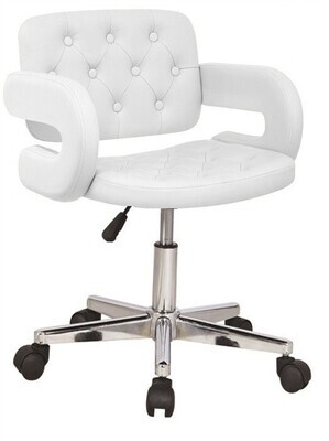 Sill�n PARADISE, giratorio, cromado, tapizado blanco