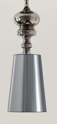 L�mpara LOUVRE, colgante, cromada, pantalla plata