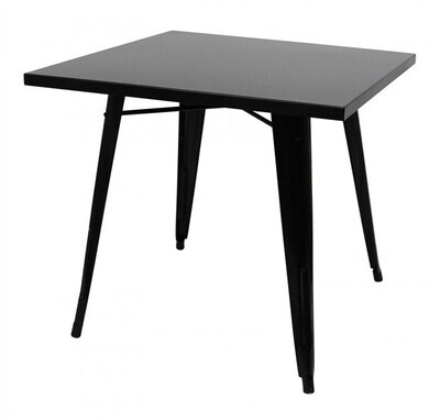 Mesa TOL, acero, negra, 80x80 cms