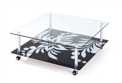 Mesa DURCAL, cristal, 100 x 100 cms